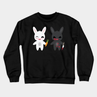 Cute rabbit and killer rabbit Crewneck Sweatshirt